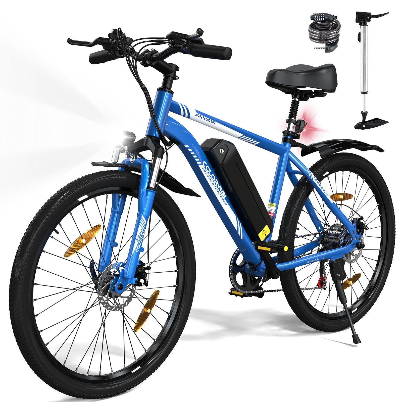 COLORWAY Electric Bike for Adults, 26" Mountain Bike, Electric Bicycle Commute E-bike with 36V 15Ah Removable Battery, LCD Display, Dual Disk Brake,Range up to 45-100km.
