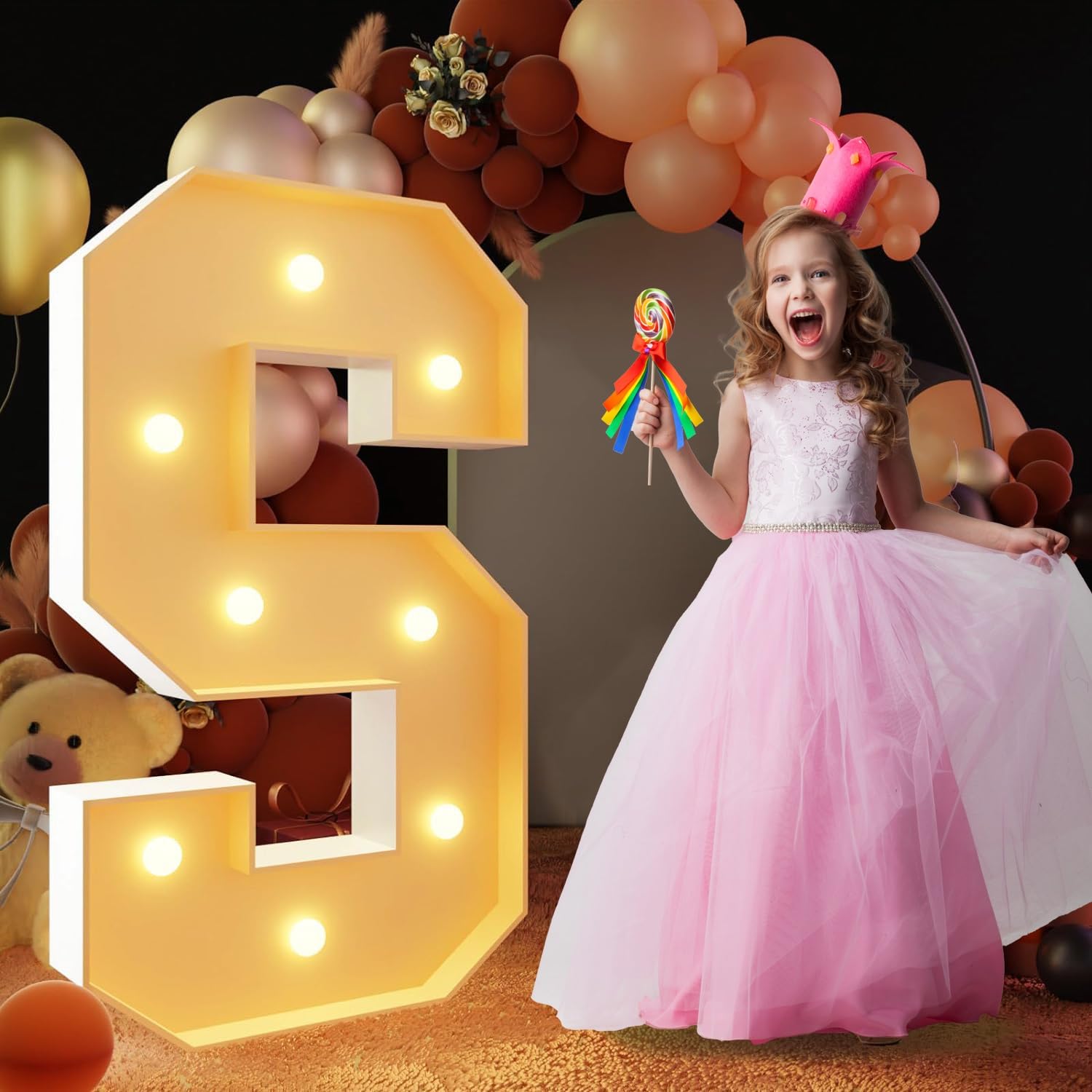 Marquee Light Up Letters LED Warm Light Birthday Party(Letter S,2.3FT/70CM)