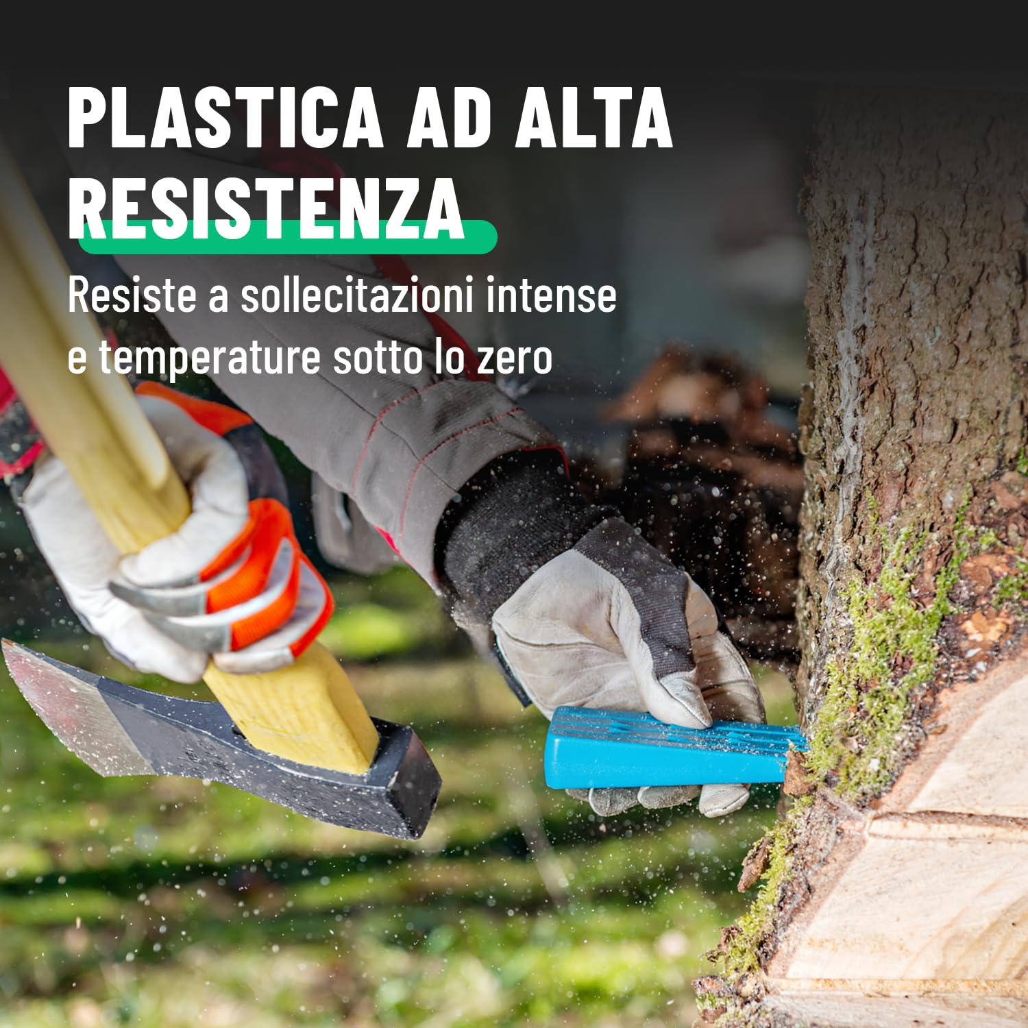greate 5X Cuneo abbattimento Alberi - Antiurto, antigelo & Antiscivolo - 2X 20 cm + 3X 15 cm - Cunei abbattimento - Cunei per Taglio Alberi, Cuneo spaccalegna
