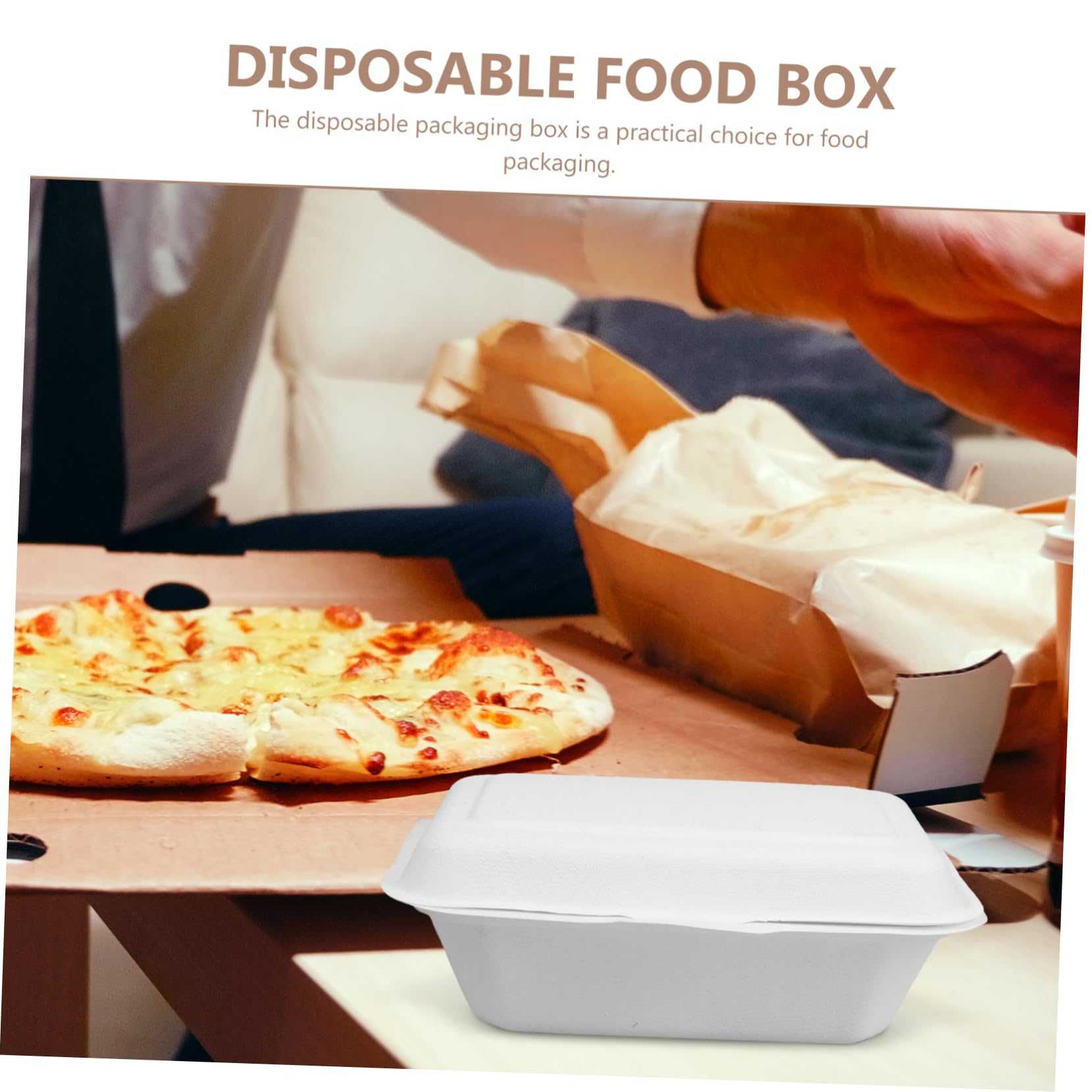50piezas Cajas De Comida Desechables Envases Biodegradables Para Comida Para Llevar Perfectos Para Hamburguesas Snacks