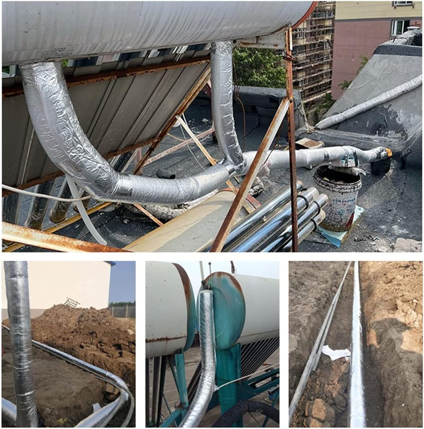 Air Conditioning Pipe Insulation with Aluminum Foil, Outdoor Pipe Insulation, Various Pipe Insulation, Waterproof/Fireproof, ID22-219mm Pipe Insulation (Size : 219mm ID/8.62in)
