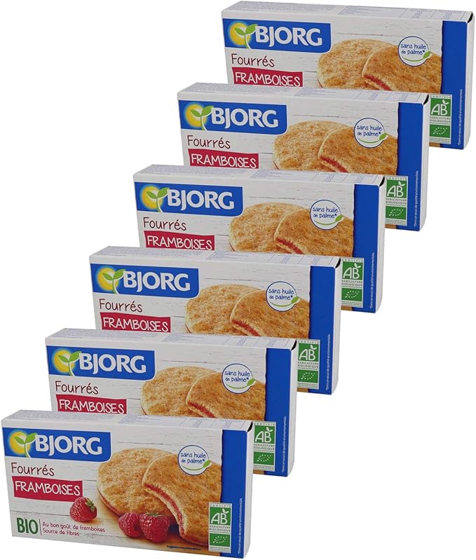 Bjorg Fourres Framboise Biscuits Bio Source De Fibres 175 G Lot De 6 Boites De 6 Biscuits Amazon Fr Epicerie
