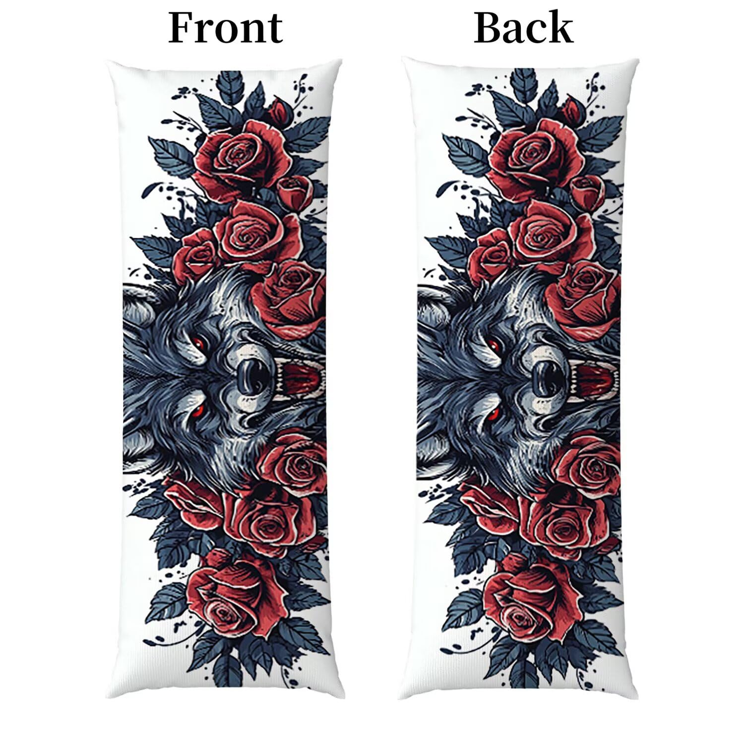 Oreiller de Corps pour Adultes 1 Paquet 120 x 50cm Velours Oreiller Coussin de Grossesse Dormir Oreiller Dormeur Latéral Long Coussin Long sur Le côté, D'intérieur Traversin (Le Loup Rose) v-447