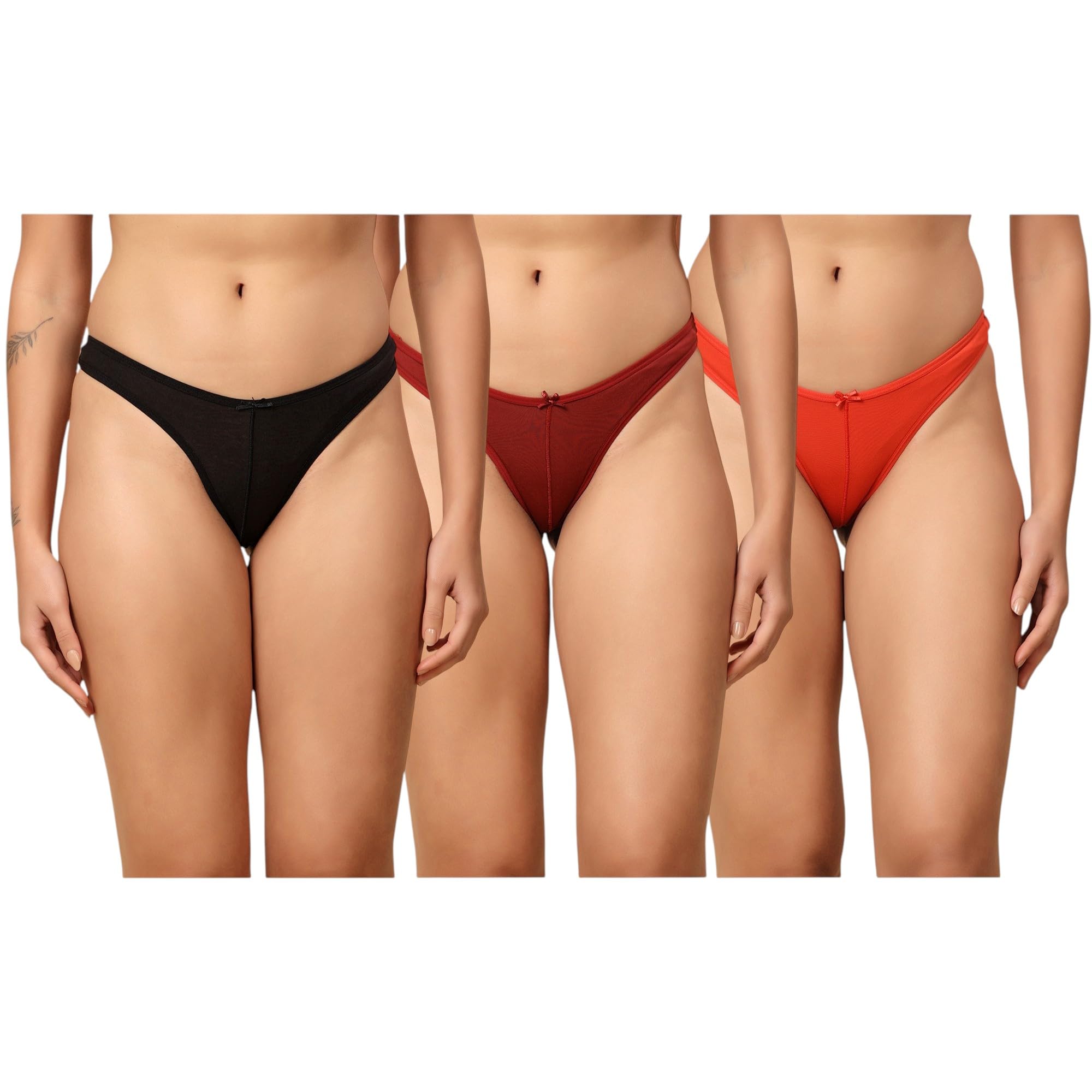 Pack of 3 Women Microfiber & Cotton Brazilian Bikini-image-19