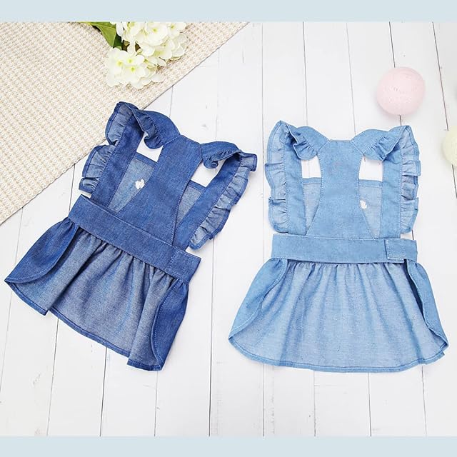 Foto 6 de 7 de Vestido de Perro Cachorro Falda de Lujo Ropa Vestidos de Princesa Noche de Boda Falda Tutú Falda de Mezclilla…