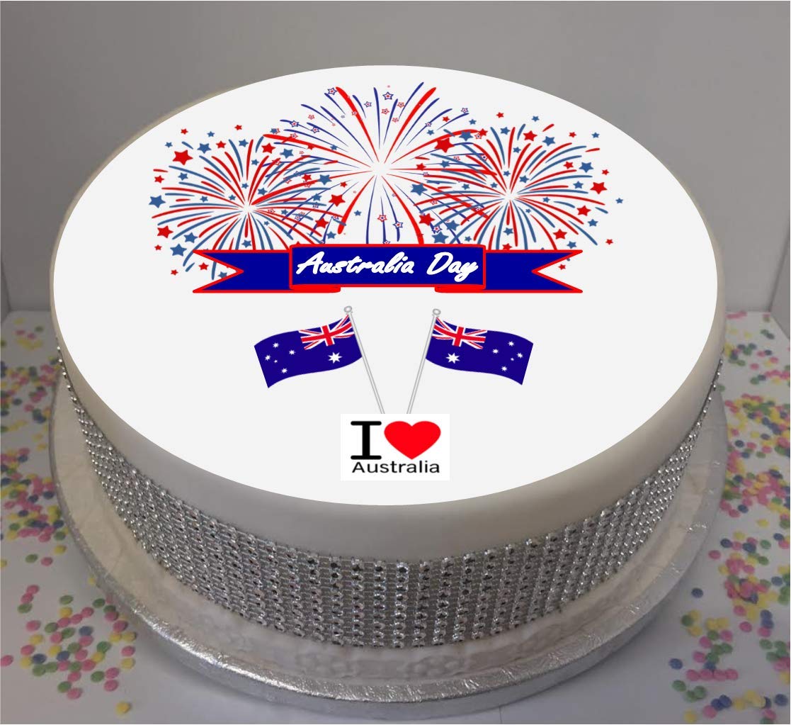Sprinkles & Toppers Ltd Australia Day (AUS01) 8" Edible Icing disc Cake Topper