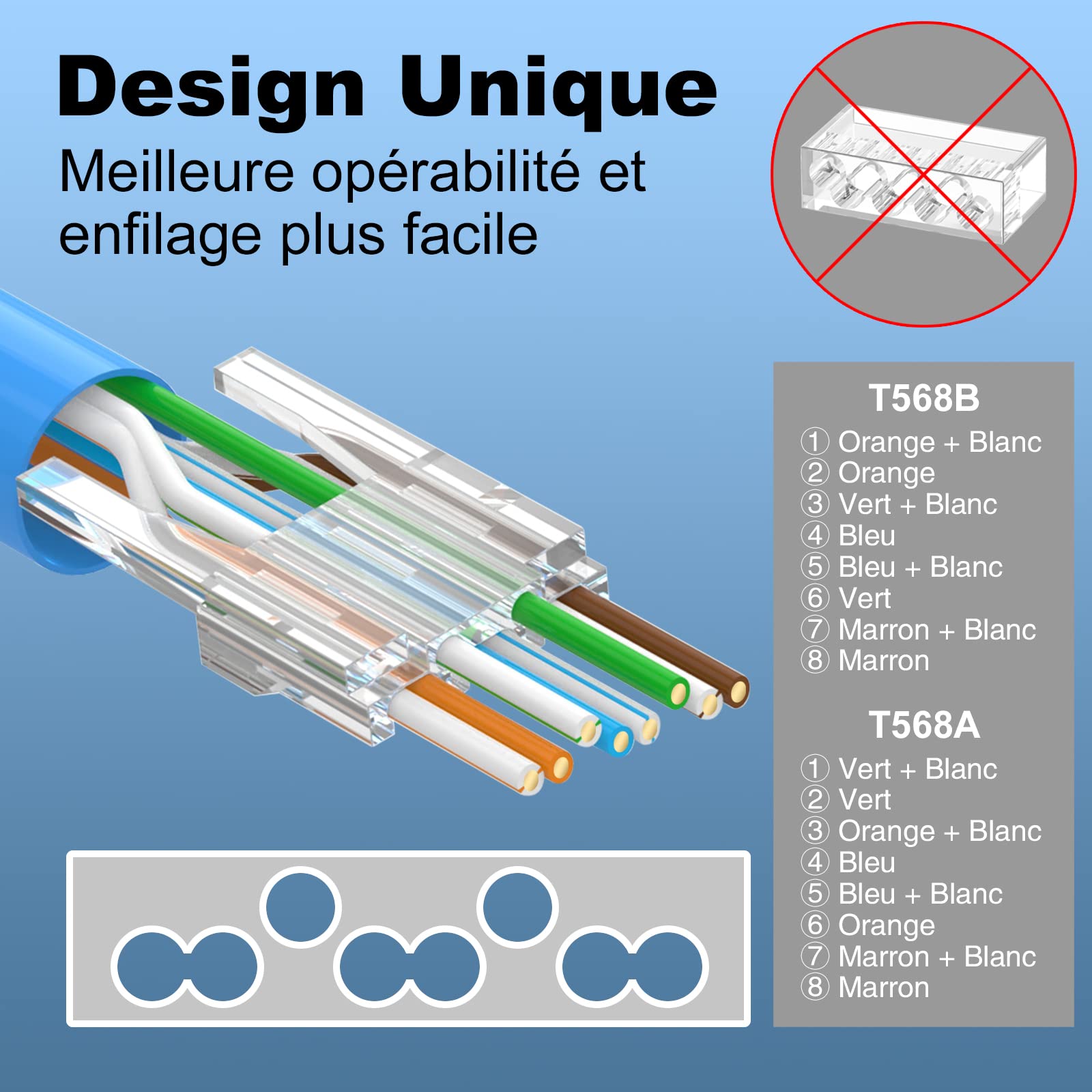 Paquet De 100 Connecteurs RJ45 Cat5 Non Blindé INTELLINET Prix Tunisie
