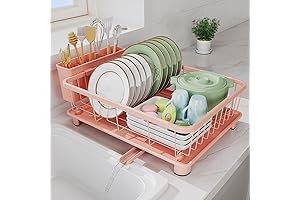 Amazing Pink Dish Drying Rack: A Colorful Space-Saving Kitchen Solution