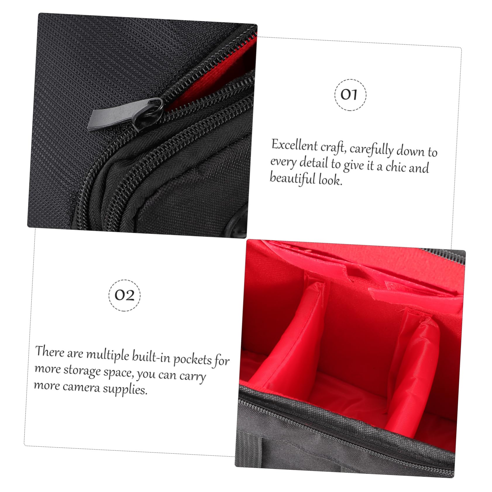 Abaodam Borsa per Fotocamera Reflex Nera in Nylon, Tracolla Regolabile