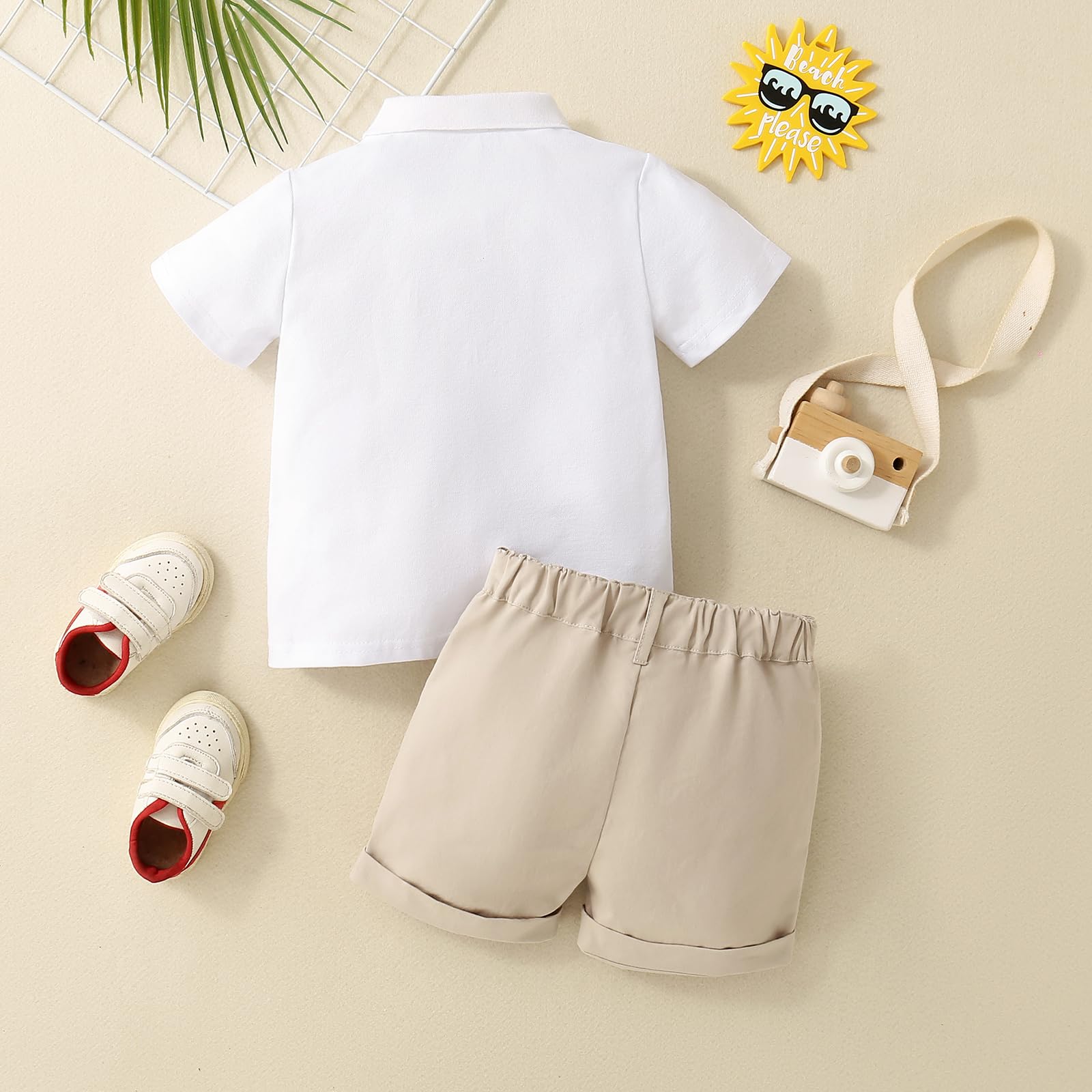 Yanmucy Bebé Niño Ropa de Verano Trajes Niño Polo Camisa de Manga Corta Sólido Elástico Pantalones Cortos Ropa Traje Casual Camiseta Tops Pantalones Cortos Conjunto 1-6 Años