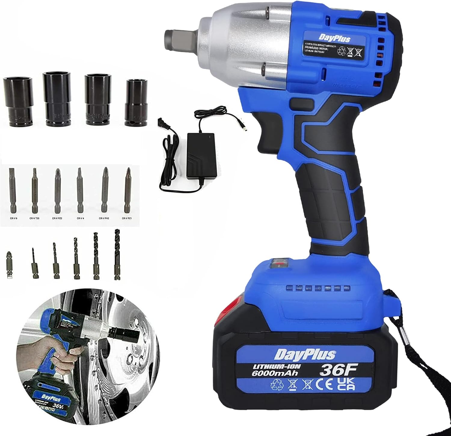 Royalswill 21V Cordless Impact Wrench, Brushless Impact Wrench 1/2 inch