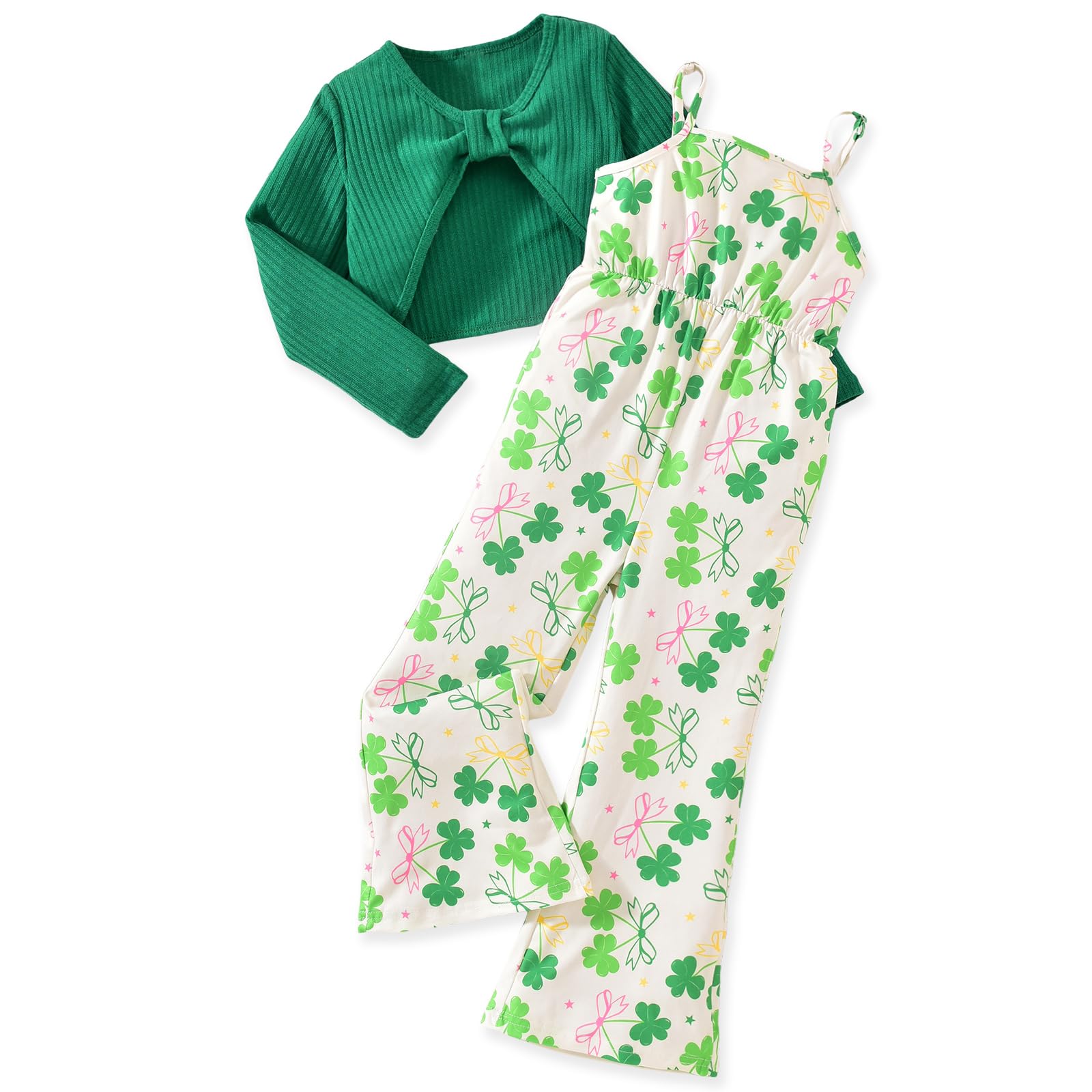 HIHA Girls Long Sleeve Crop Top Sleeveless Jumpsuits Outfit Size 4-12