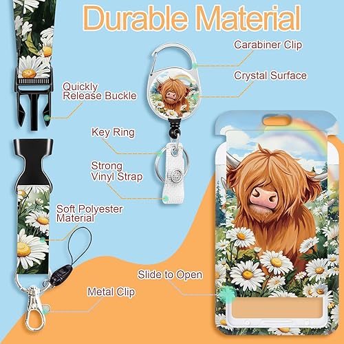 Miniatura 5 de Cordones del día de San Patricio para insignias de identificación, bonito soporte para tarjetas de identificación con clip de carrete retráctil,