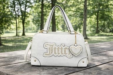 Juicy Couture ハンドバッグ 白 ホワイト Juicy Couture Bolsa feminina Royal Juicy com logotipo cravejado e