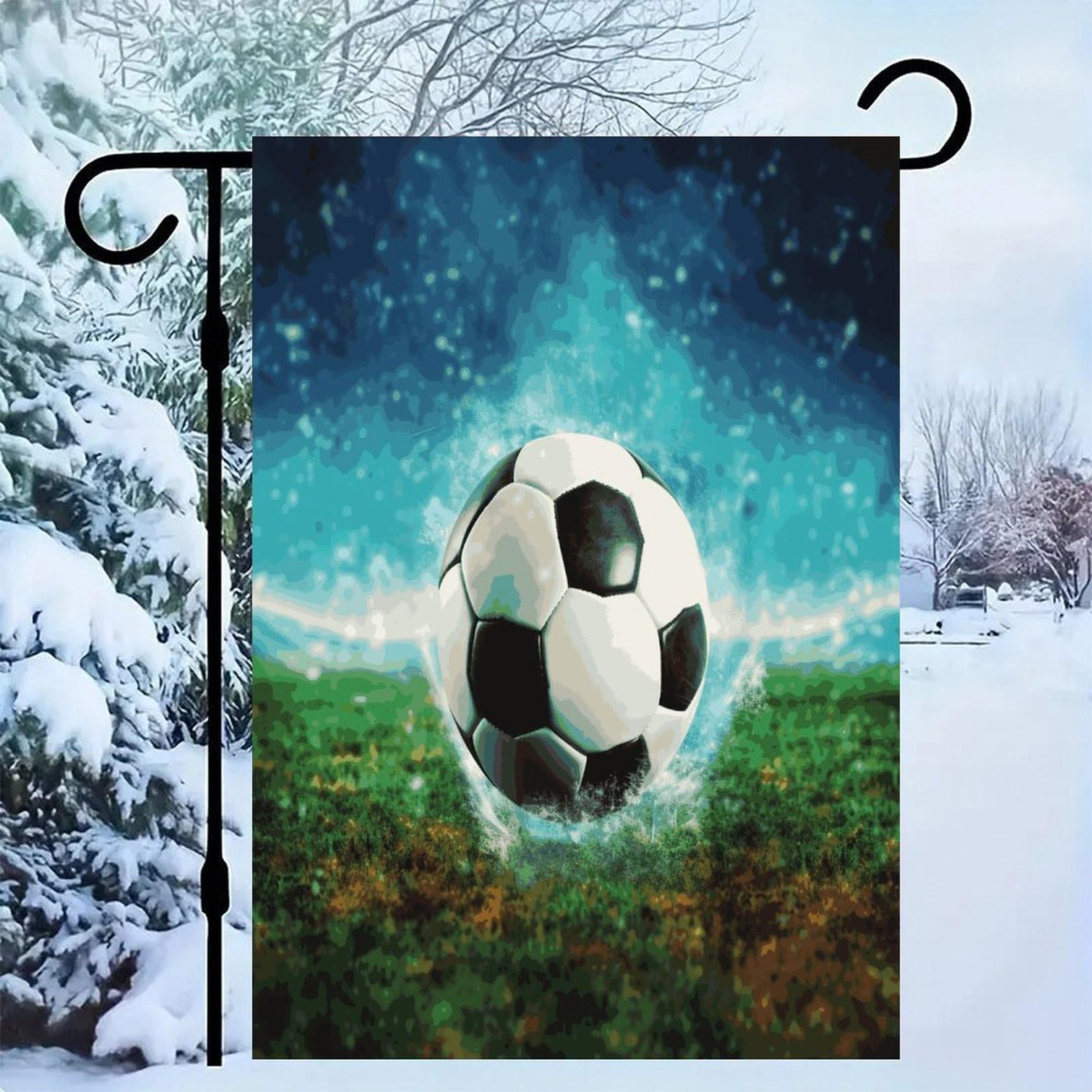 Bandera de jardín de fútbol de 12x18 pulgadas de temporada al aire libre