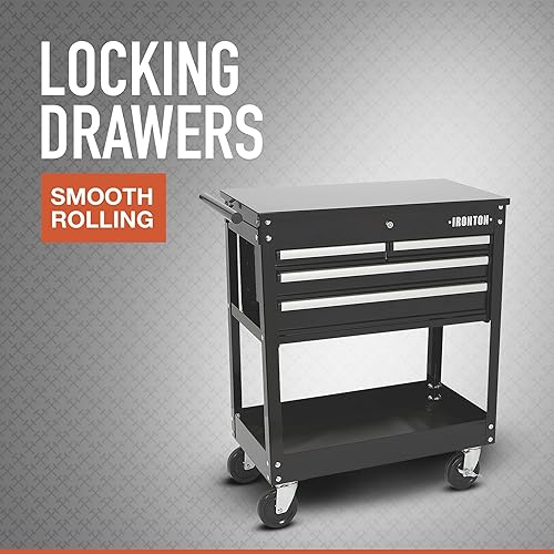 Miniatura 2 de Ironton Carrito de herramientas de 30 pulgadas con 4 cajones - 33-78 pulgadas de largo x 17-58 pulgadas de ancho x 39-18 pulgadas de alto, capacidad