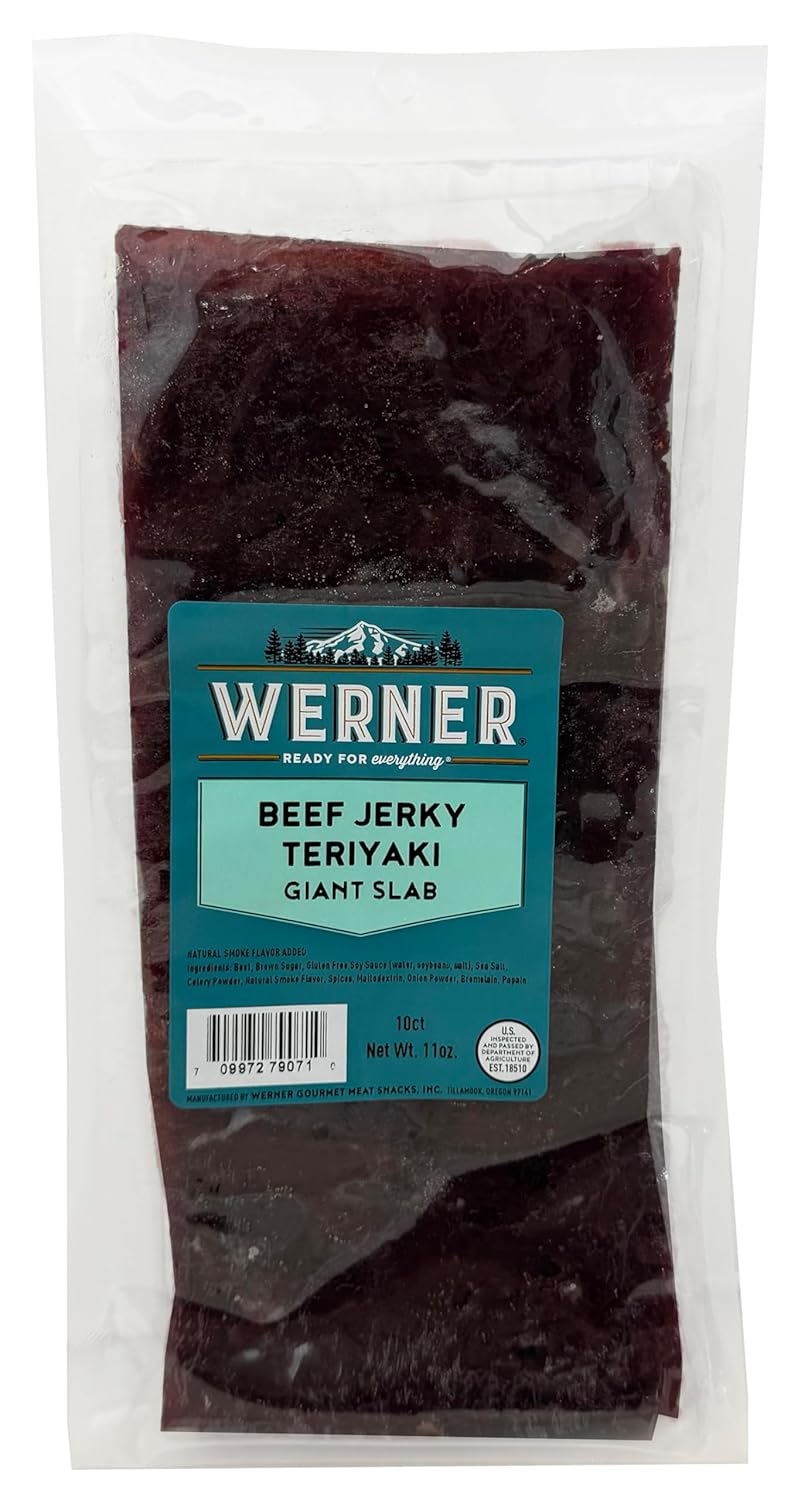 Werner Beef Jerky Slab 10 Count Giant Jerky Slab, Jerky