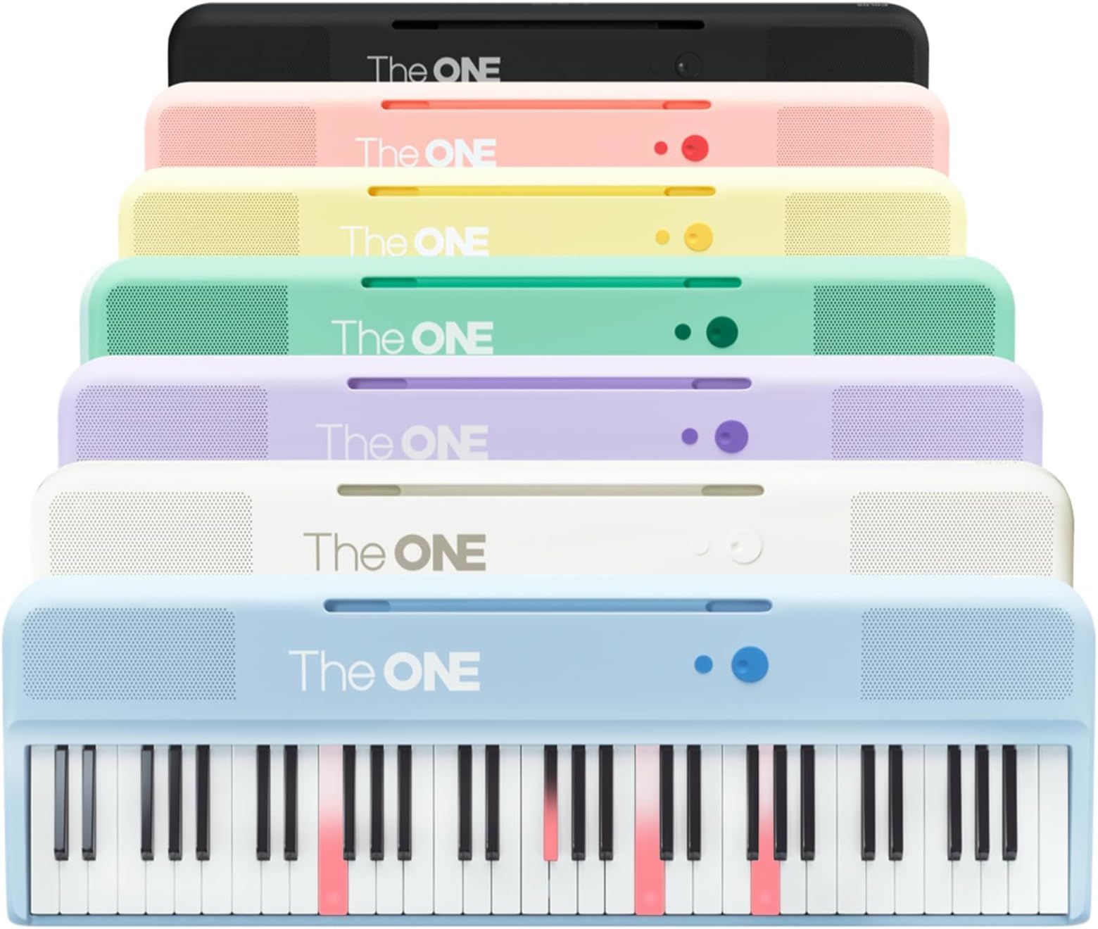 The ONE Smart Keyboard COLOR 61 Keys Piano Keyboard, Music Keyboard with 256 Timbres, 64 Polyphony, 4 Speakers, Built-in LED Lights and Free Apps