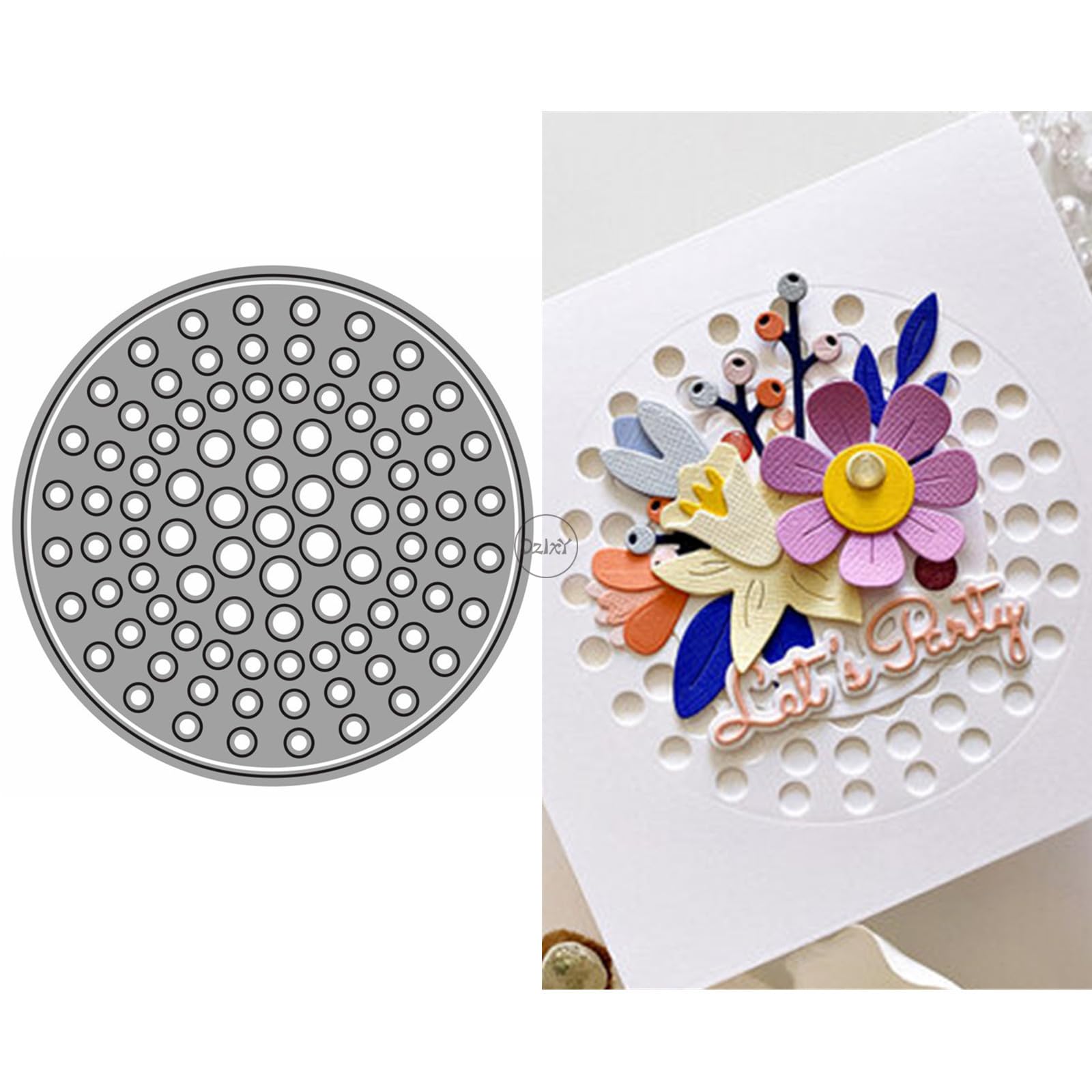 DzIxY Circular Dot Background Board Metal Cutting Dies for Card Making Kit Embossing Paper Die Cuts Set Scrapbook Stencils Supplies Machine Templates
