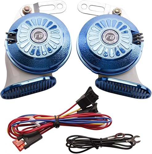 FARBIN Bocina de sonido variable súper fuerte, bocina de tren de 3 sonidos de 130 db, tono alto y bajo, para camiones, tren de barco, bocina de