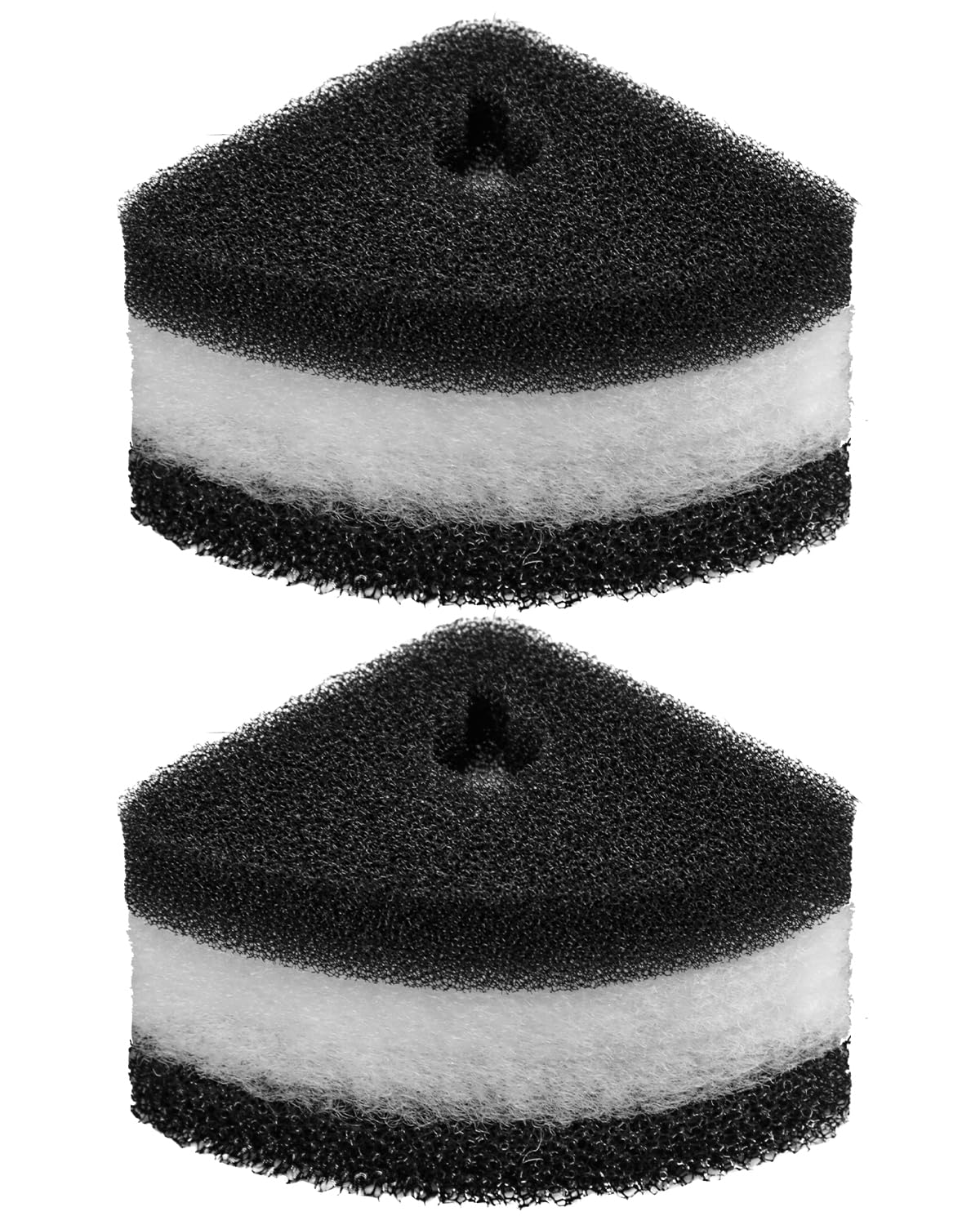 Pawfly 6 Pcs Replacement Filter Pads for 10-30 Gallon Corner Bio Sponge Filter, Aquarium Filter Media Sponge, White Black Bio Foam for Fish Tank Water Filtration