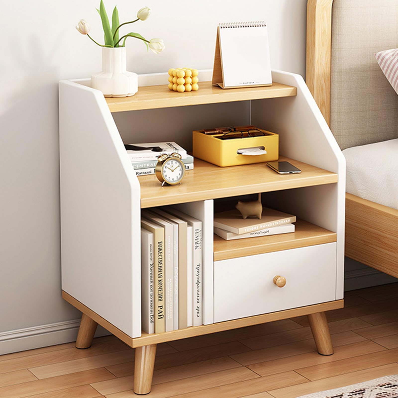 Amazon.co.jp: ベッドサイドテーブル ナイトテーブル サイドテーブル