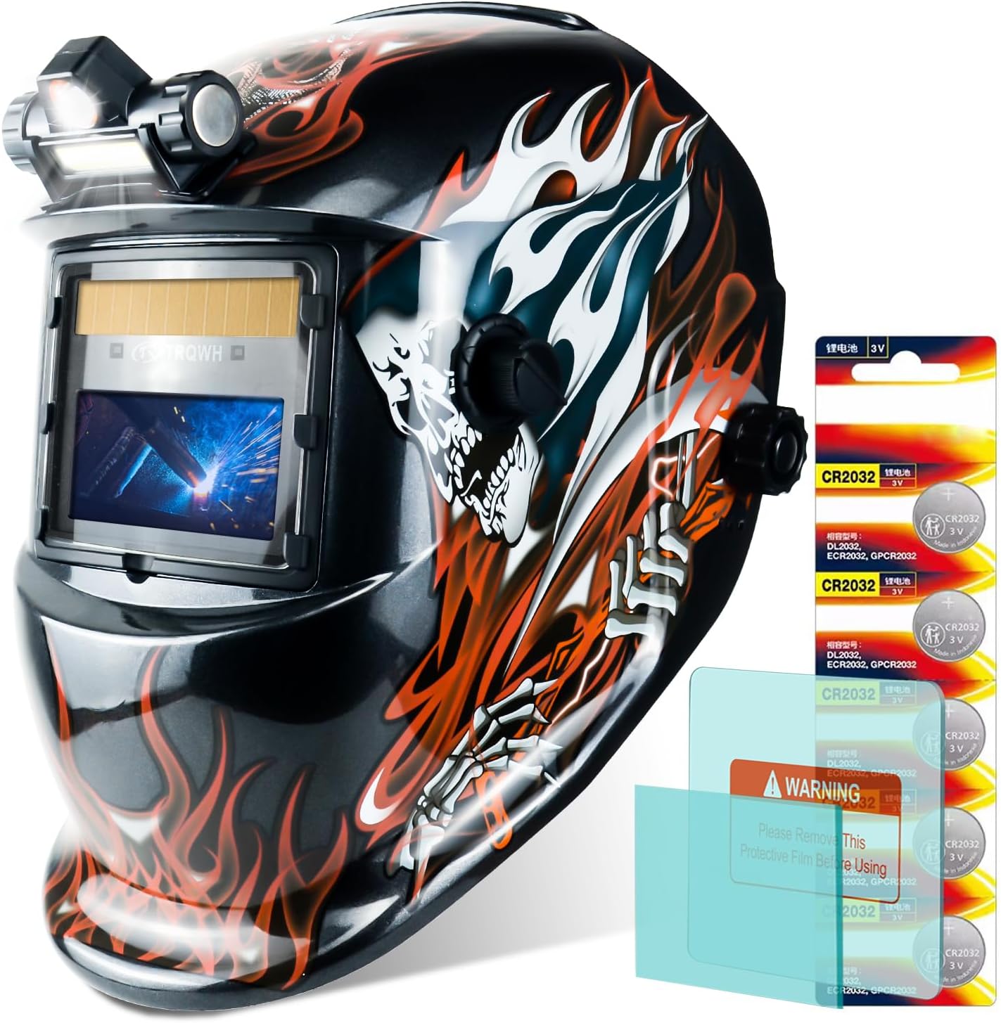 TRQWH Welding Helmet with Light & Welding Helmet Bib