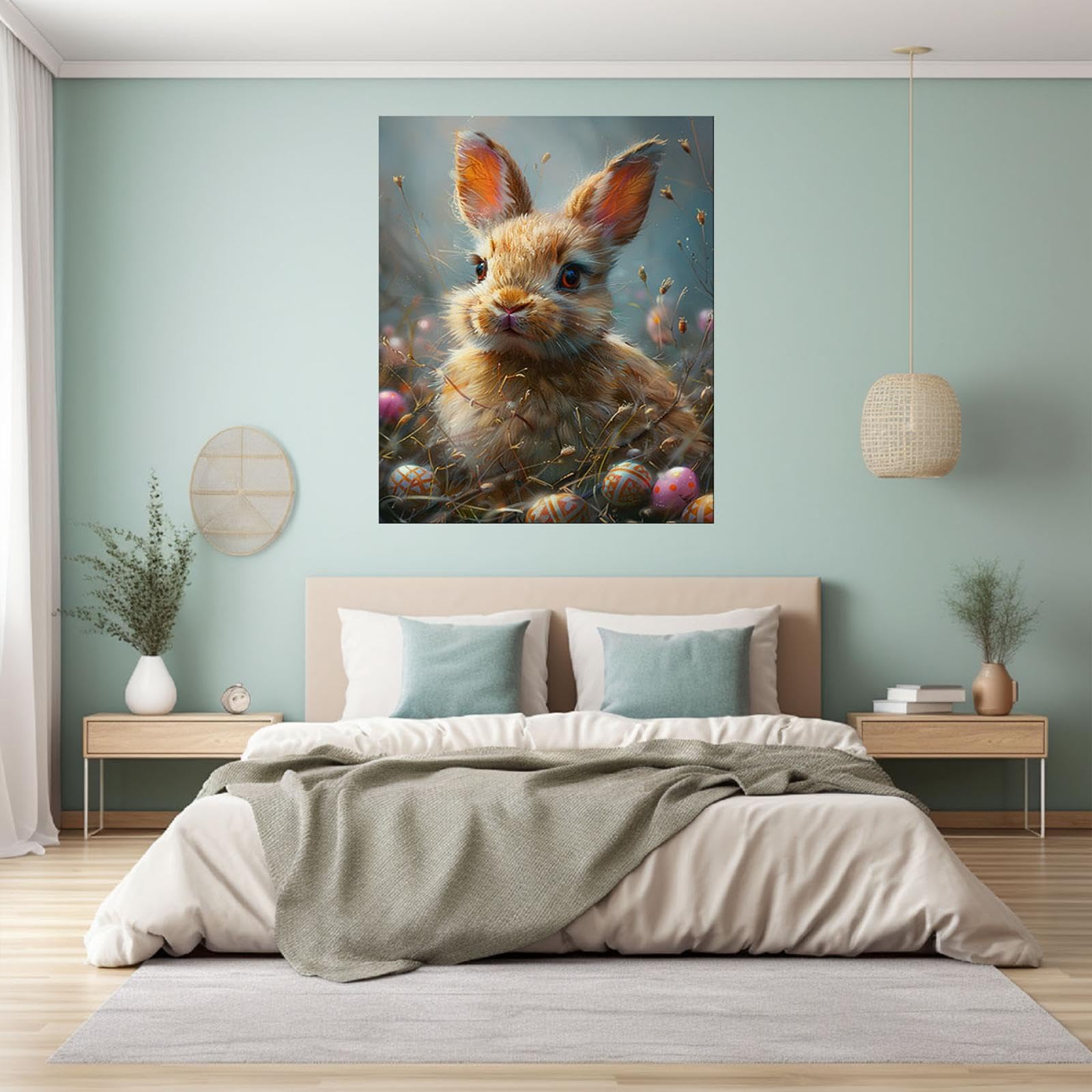 Amazon.co.jp: JOSUE うさぎ 絵画 キャンバス ビンテージ動物
