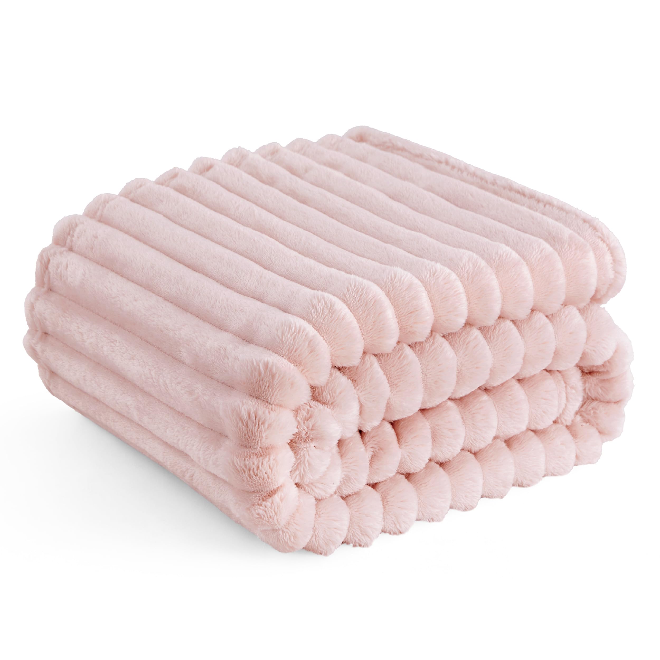 Bedsure GentleSoft Crystal Pink Throw Blanket for Couch - Cozy Soft Blankets for Women, Cute Small Throws for Girls, 50x70 Inches