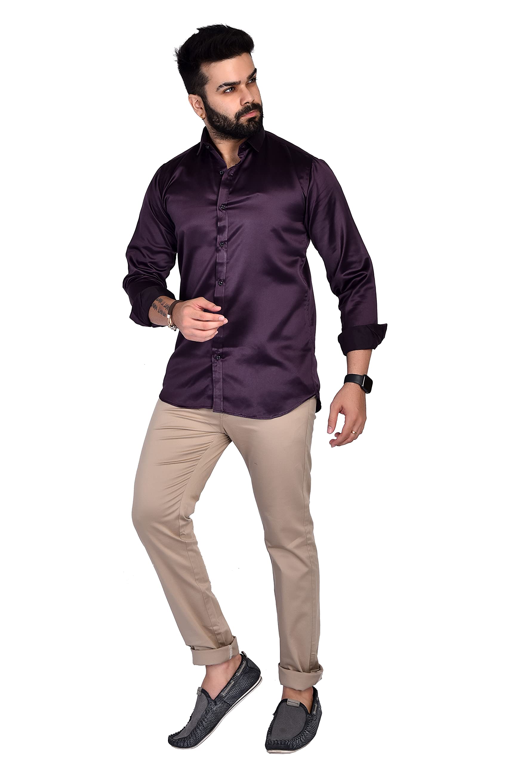 Men's Solid Slim Fit Casual Shirt