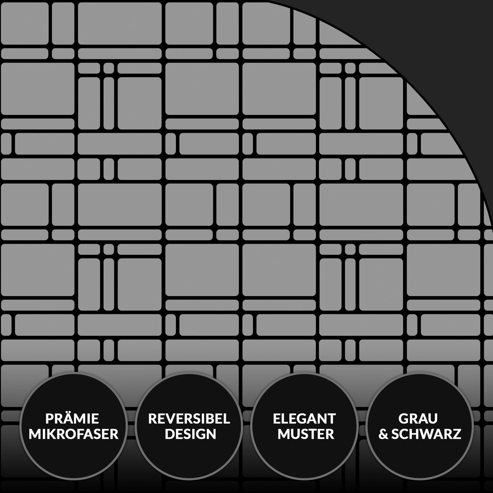 Pamposh Bettwäsche Sets Bettbezug Set Prämie Mikrofaser Anthrazit mit Reißverschluss hochwertigen Qualität für Allergiker (Grau, (1 x 200 x 200 cm) + (2 x Kissenbezug 80 x 80 cm))