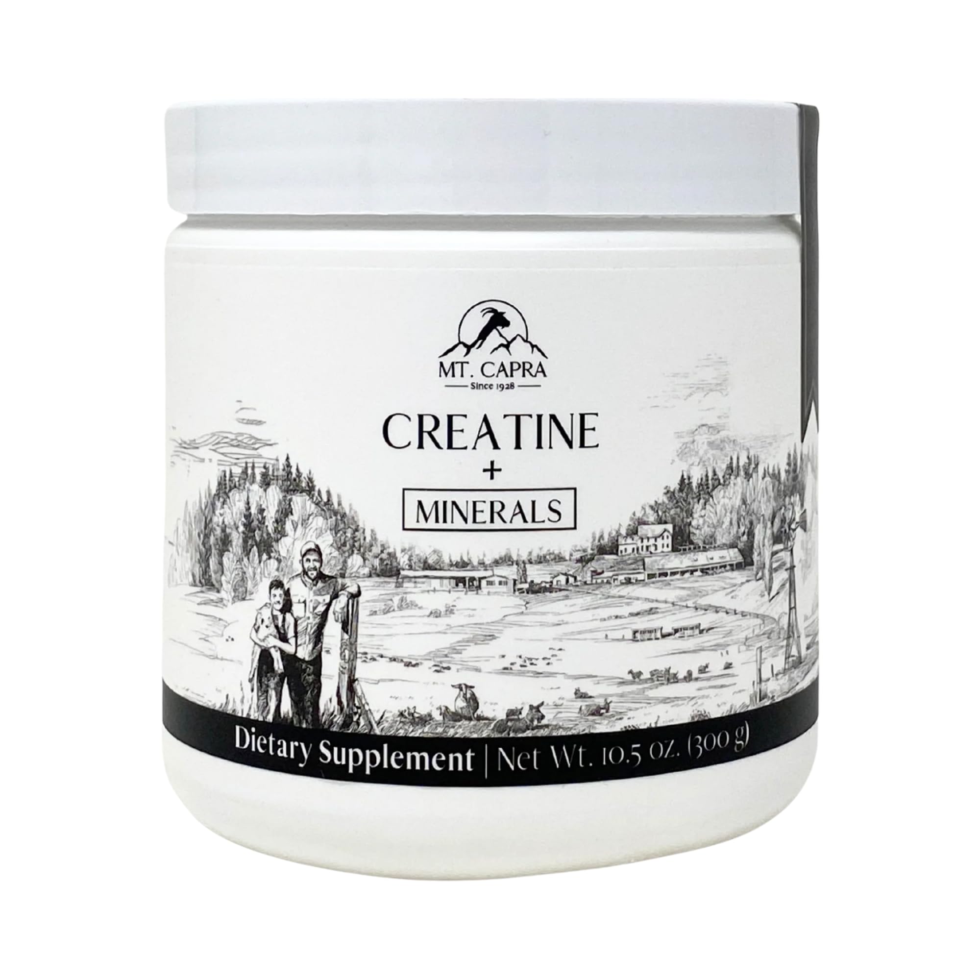 Mt. Capra Creatine + Minerals | 5 g Creatine Monohydrate with Goat Whey Mineral Concentrate | Enhance Hydration and Cellular Performance | 40 Servings