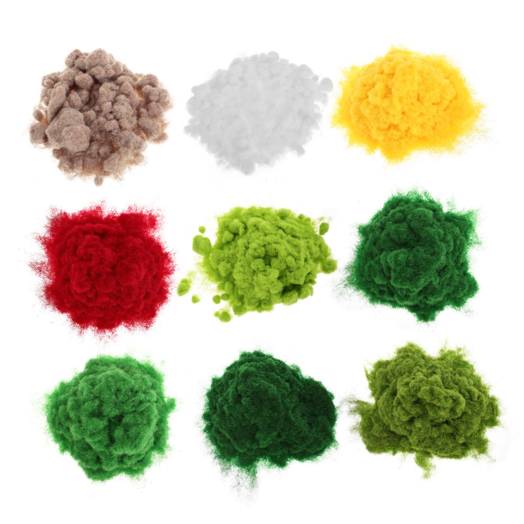 ifundom 9pcs Miniature Static Grass for Model Landscape Realistic Grass Colors Deep Dry Shades for Architectural Models Train Scenery