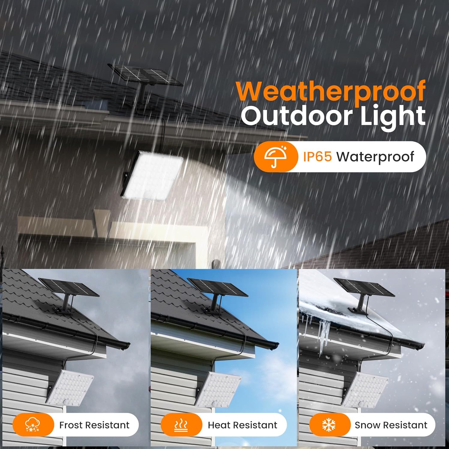 Solar Lights Outdoor Waterproof Motion Sensor Security Lights, Upgraded Convex Lens 150% Bright, 184 LED, 3 Modes, 16.4 ft Cord, Outdoor Light for Patio, Porch, Backyard, Garage