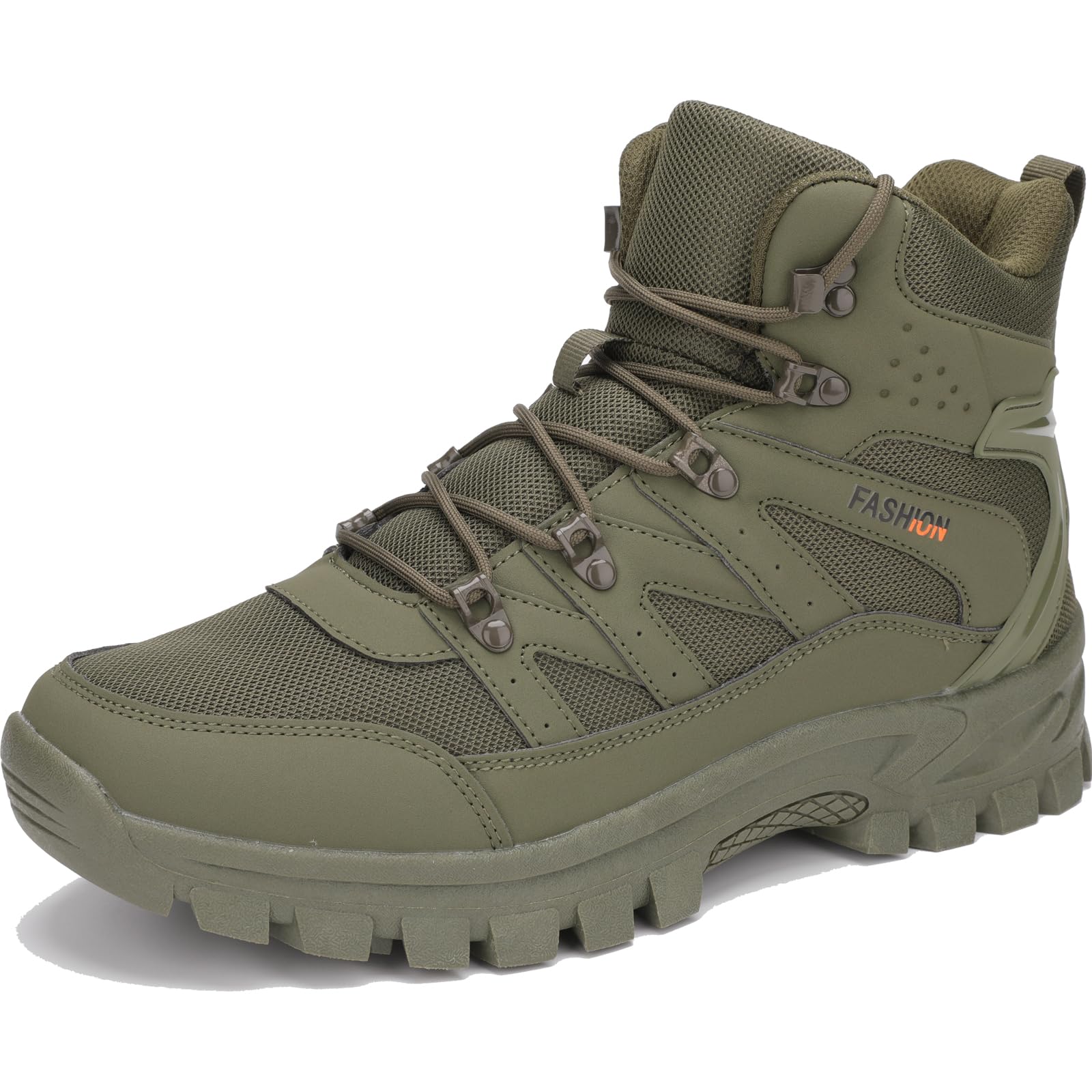 POGEPE Men's Hiking Boots Hiking Shoes,Waterproof Outdoor Trekking Backpacking Mountaineering Boots,Green 8