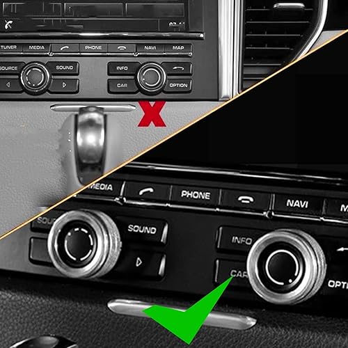 Miniatura 4 de Xotic Tech - Consola central de CA, control de clima, multimedia, de volumen, cubierta de anillo compatible con Porsche Cayenne y Panamera (aluminio