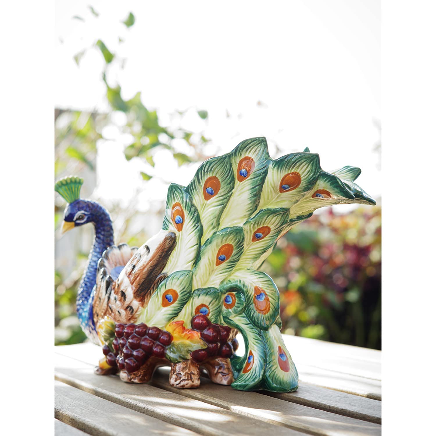 Soporte para Botella de Vino con Apariencia de Pavo Real, Soporte para Botella de Vino Individual de cerámica, frutero, decoración de Estante de Vino de Mesa