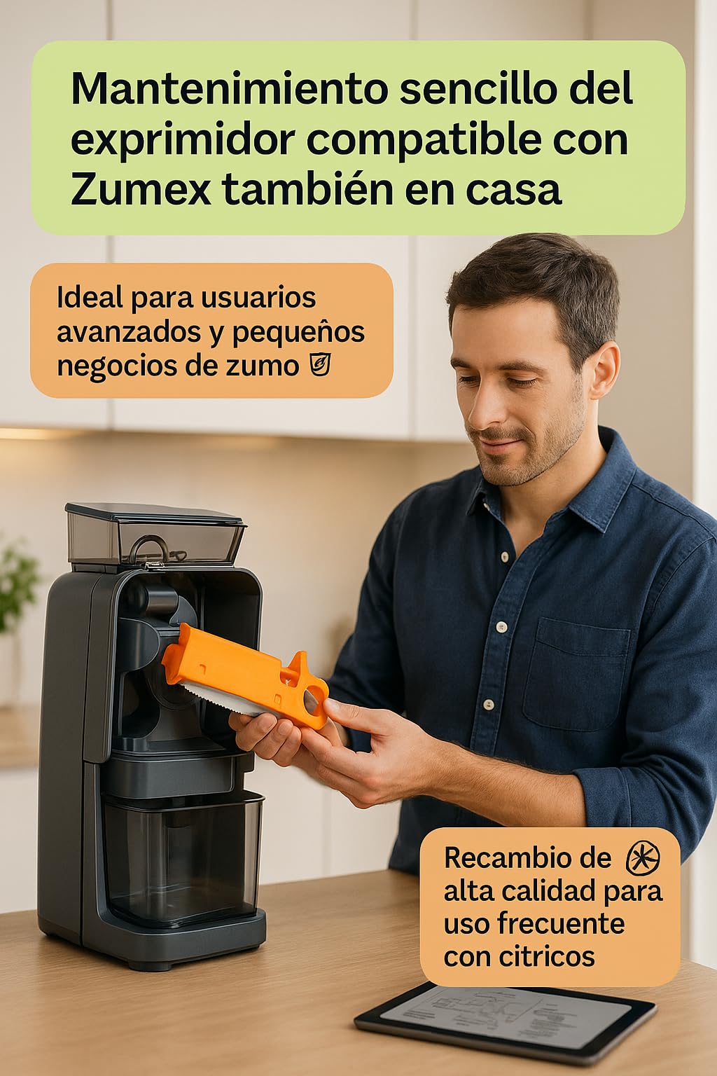 Portacuchillas ASP STD V2.1 S3300130 Recambio Exprimidor Industrial Compatible con Zumex 100 200 Essential Versatile Speed Soporte Cuchilla Serie Desde 207530 Zumo Profesional