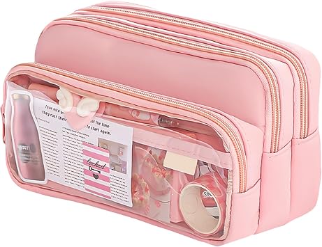 Pencilcase School Aesthetic Big, Large Pencil Case Big Capacity, Preppy Pencil Case, Aesthetic Pen Cases, Cheap pencilcase with Zipper and 4 Compartments for Girls School College Office