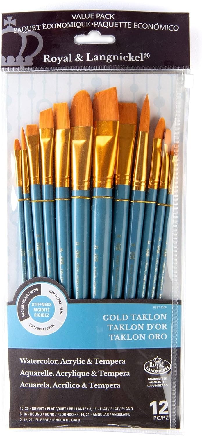 Royal Brush Manufacturing Royal and Langnickel Zip N' Close 12-Piece Brush Set in Vinyl Pouch