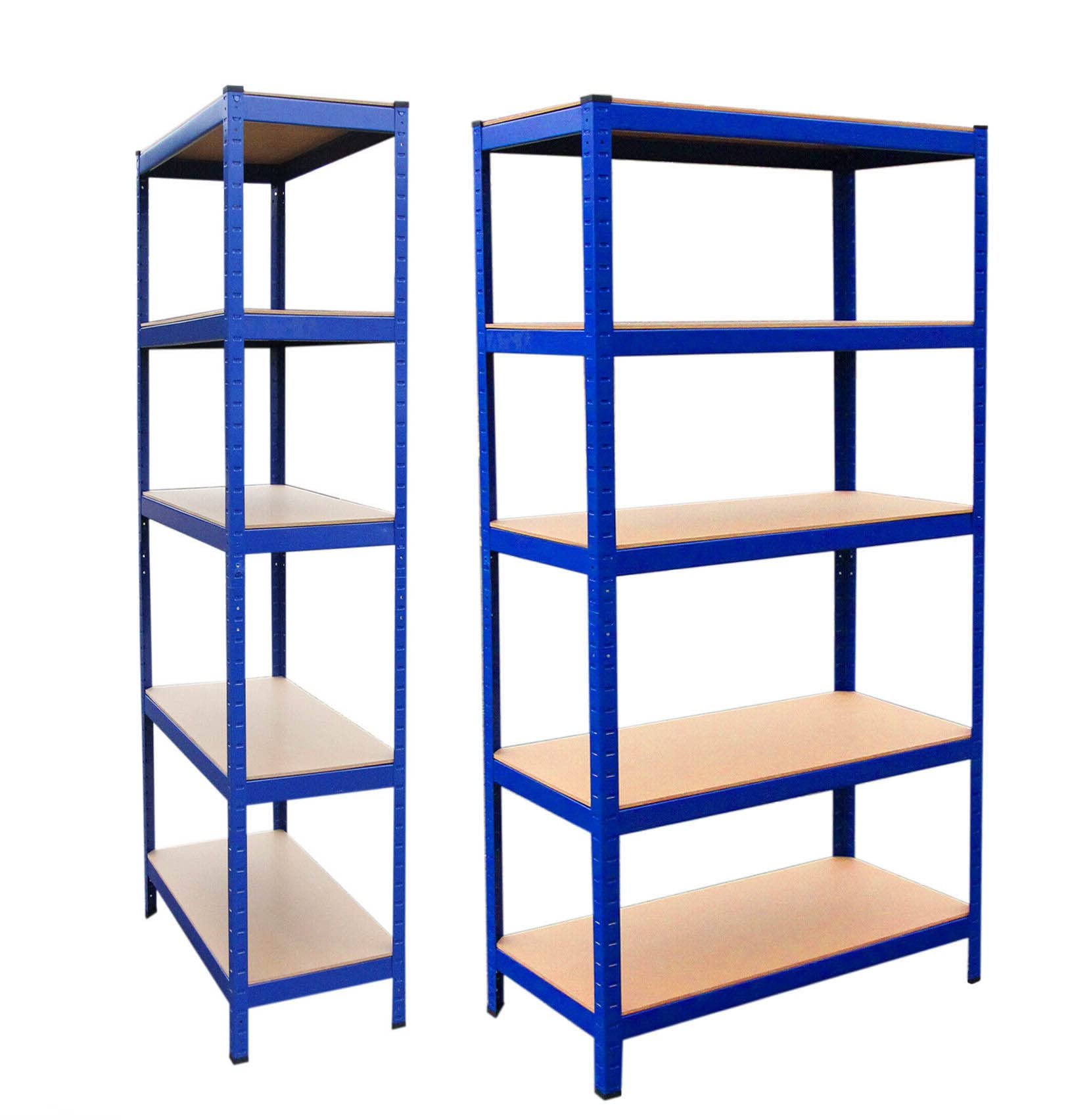 Scaffale in acciaio resistente, regolabile, design senza bulloni, per ufficio e garage, 200 x 100 x 50 cm, colore: blu