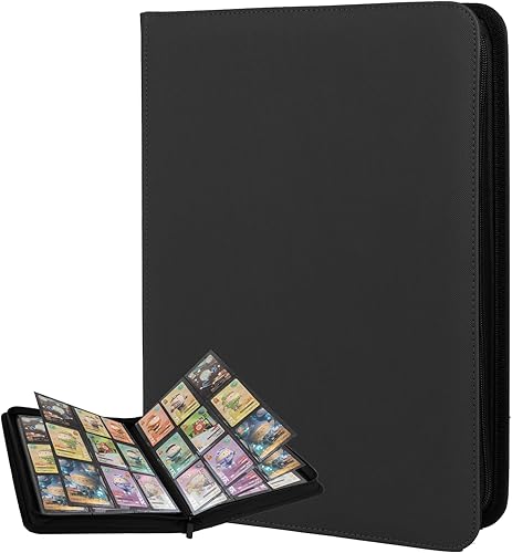 Carpeta de tarjetas coleccionables con 9 bolsillos con cremallera, carpeta de colección de tarjetas con cubierta de poliuretano, 540 tarjetas,