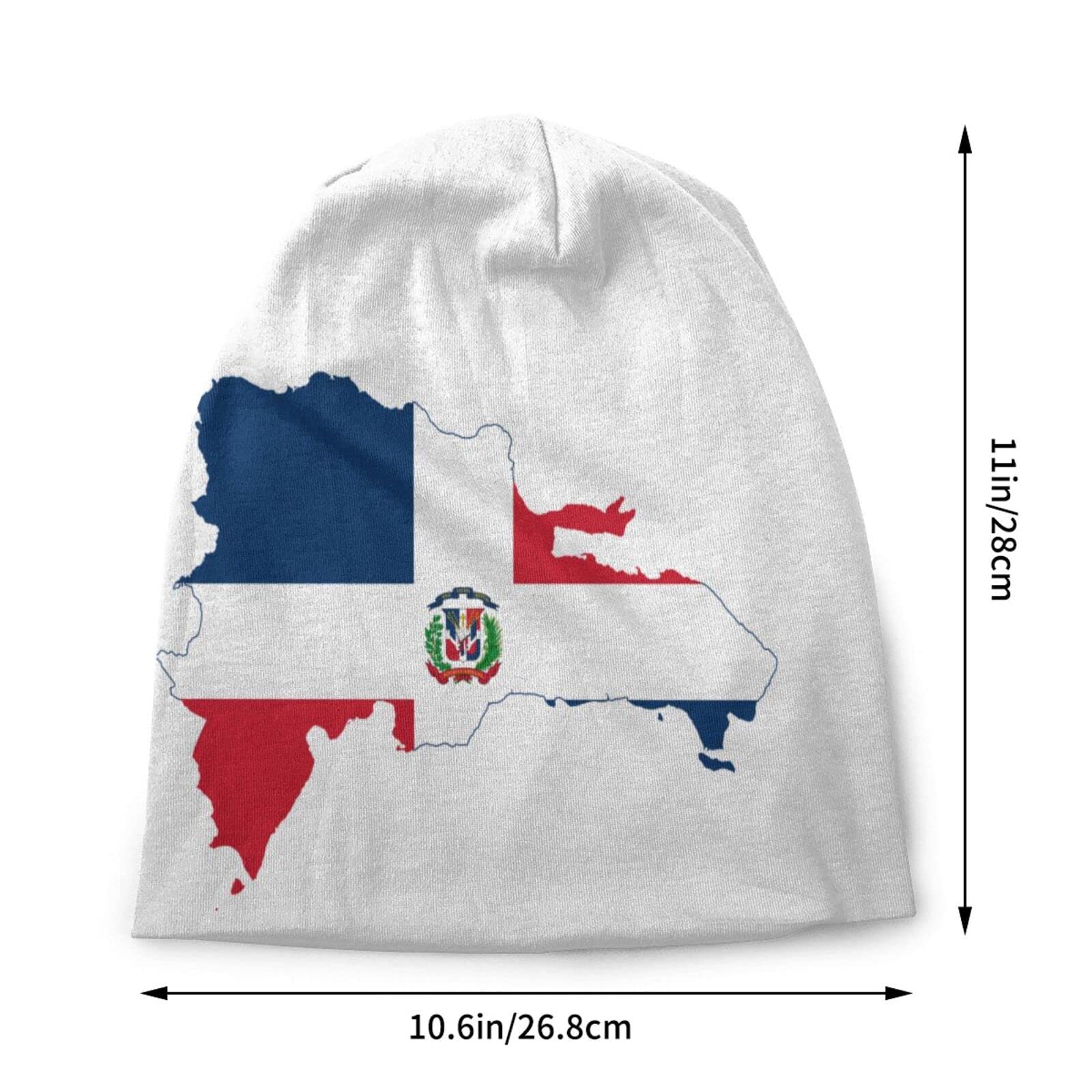 TZT Dominican Republic Map Flag Beanie Hats Skull Cap Adult Knit Hat Soft Balaclava Baggy Hat Outdoor for Mens Womens