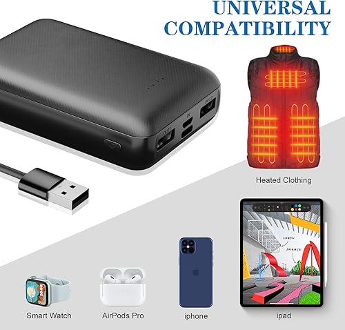 Miniatura 5 de Paquete de batería 5V2A para chaleco calentado, chaqueta calentada, batería externa de 10000 mAh para chalecos calefactados, chaquetas, abrigos,