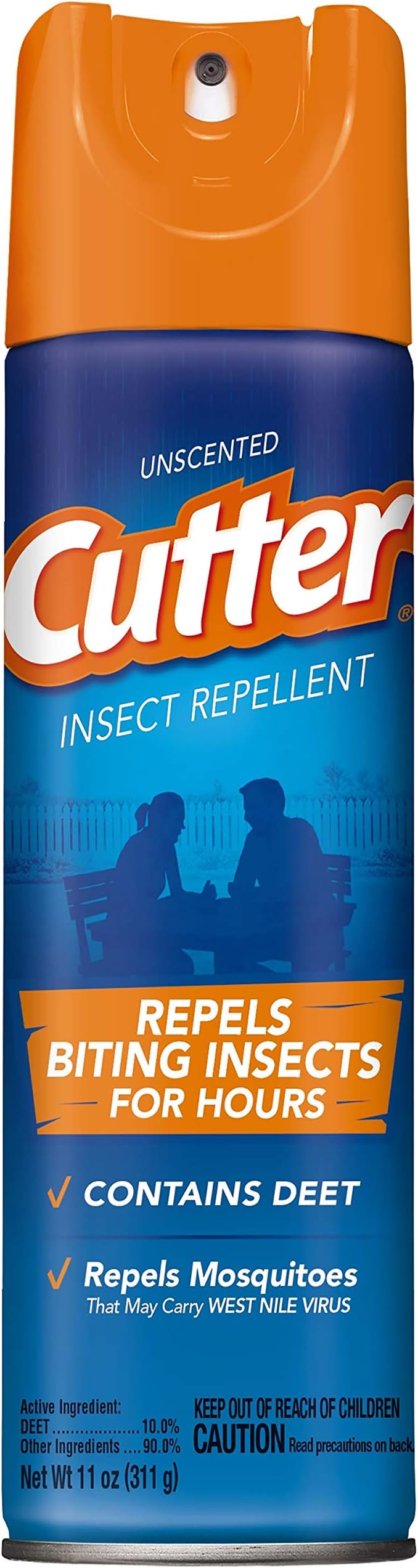 Cutter Unscented Insect Repellent, Aerosol, 11Ounce