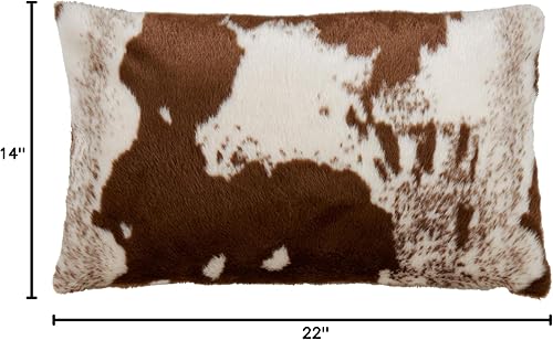 Miniatura 5 de SARO LIFESTYLE Almohada de piel sintética con diseño de piel vaca, solo funda