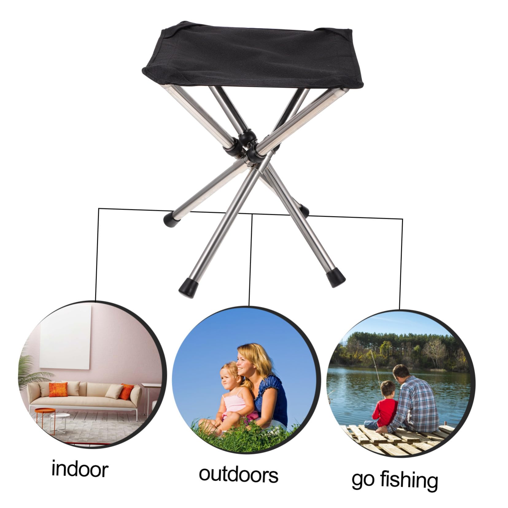 1pezzi Sgabello da Pesca Leggero e Portatile per Campeggio e Spiaggia Resistentl Usura Sole Metodo di Fissaggio per Maggiore Stabilità