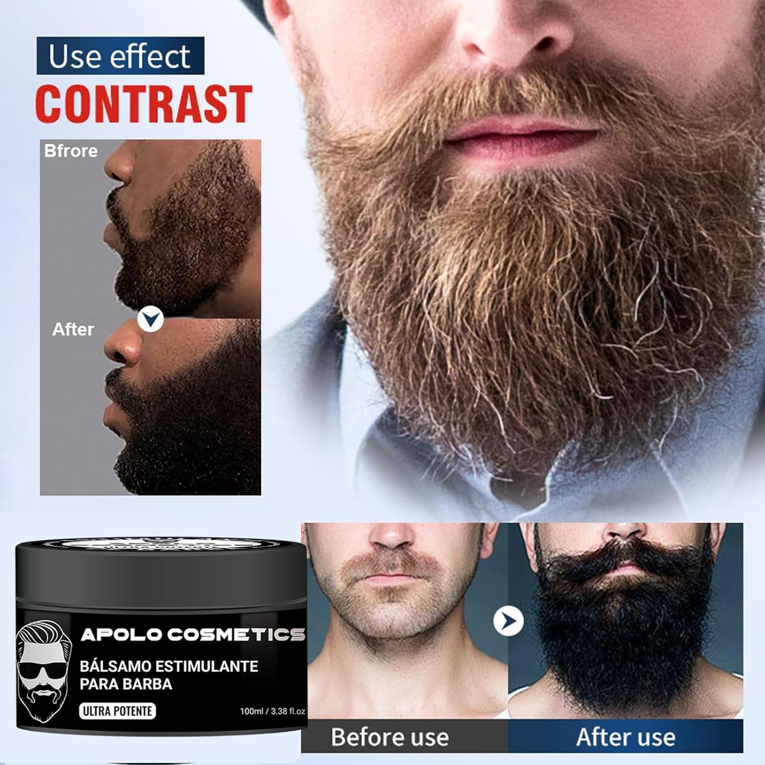 Para Barba, Ultra Potente, Estimulante De Barba, Crecimiento De Barba Para Hombre, Bálsamo Para Barba, Original Strengthens Para Crecer La Barba Rapido Beard (2 PCS)
