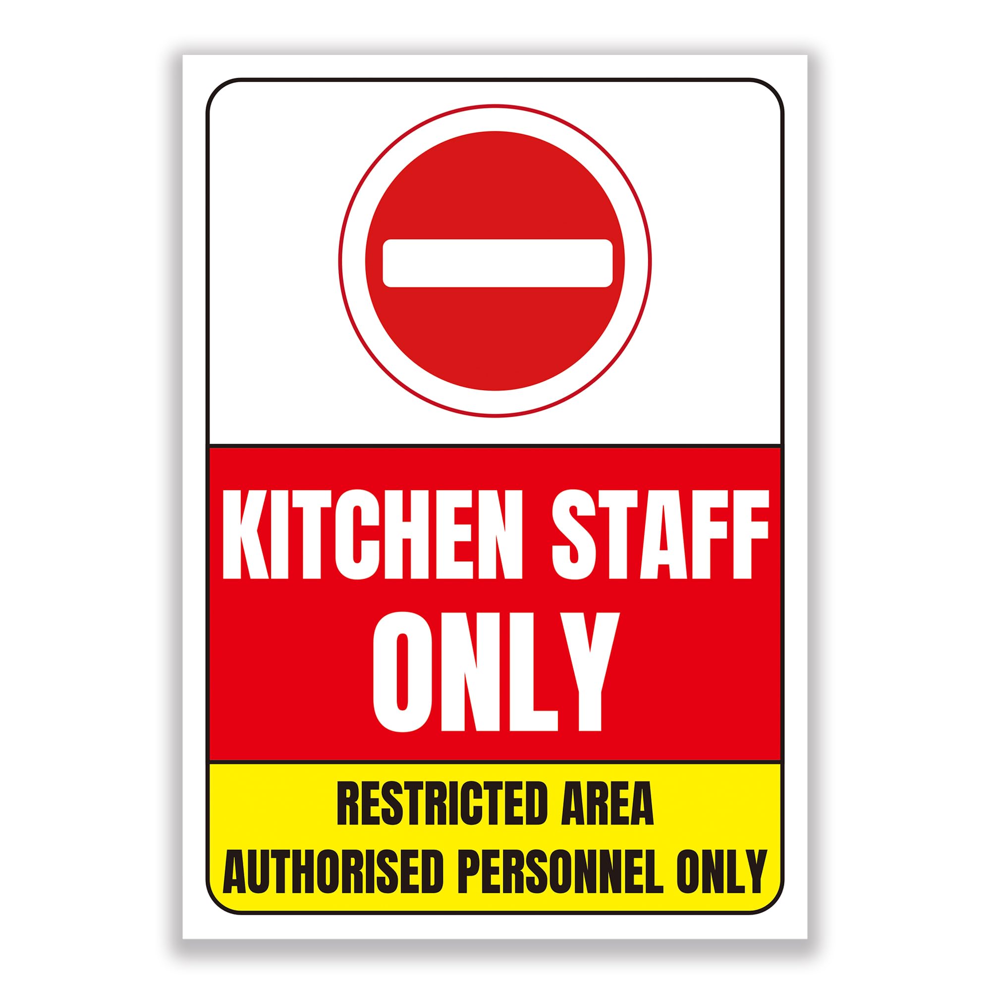 LP Lifestyle Kitchen Staff Only Sign – Weatherproof Rust-Free PVC Safety Notice, Durable Waterproof Restricted Area Warning Sign for Kitchens & Restaurant No.386 (A3 (297mm x 420mm) – No Holes)