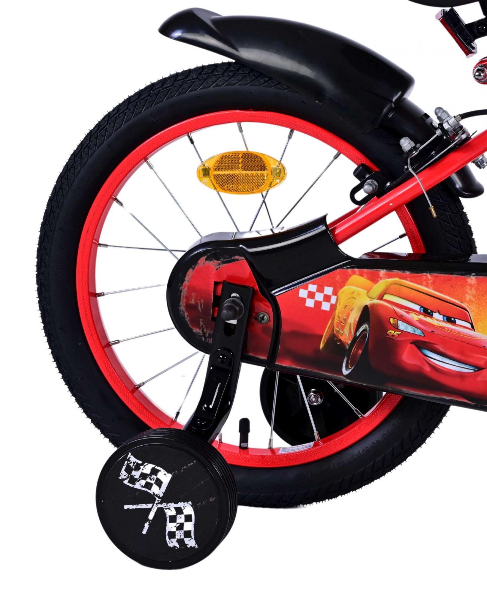 Disney Cars 16 Zoll Kinderfahrrad Rot mit zwei Handbremsen - Sicherheit, Komfort und Spaß in einem!